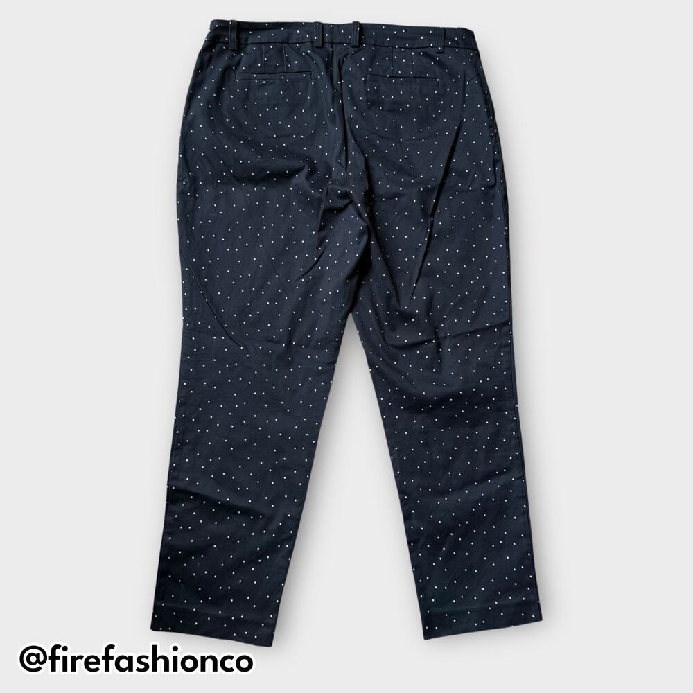 Jones New York Signature Grace Ankle Polka Dot Skinny Pants Blue Size 14 - Picture 2 of 8